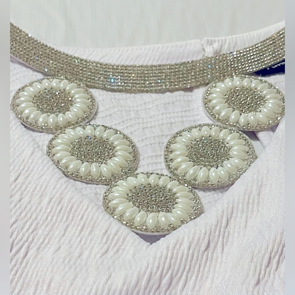 Ashley Stewart blouse Cold Shoulder Tunic Top Embellished sparkling crystals - Picture 9 of 13